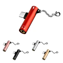 2 в 1 Тип C до 3,5 мм разъем для наушников адаптер AUX кабель для зарядки конвертер аудио адаптер type-C USB для iphone для huawei