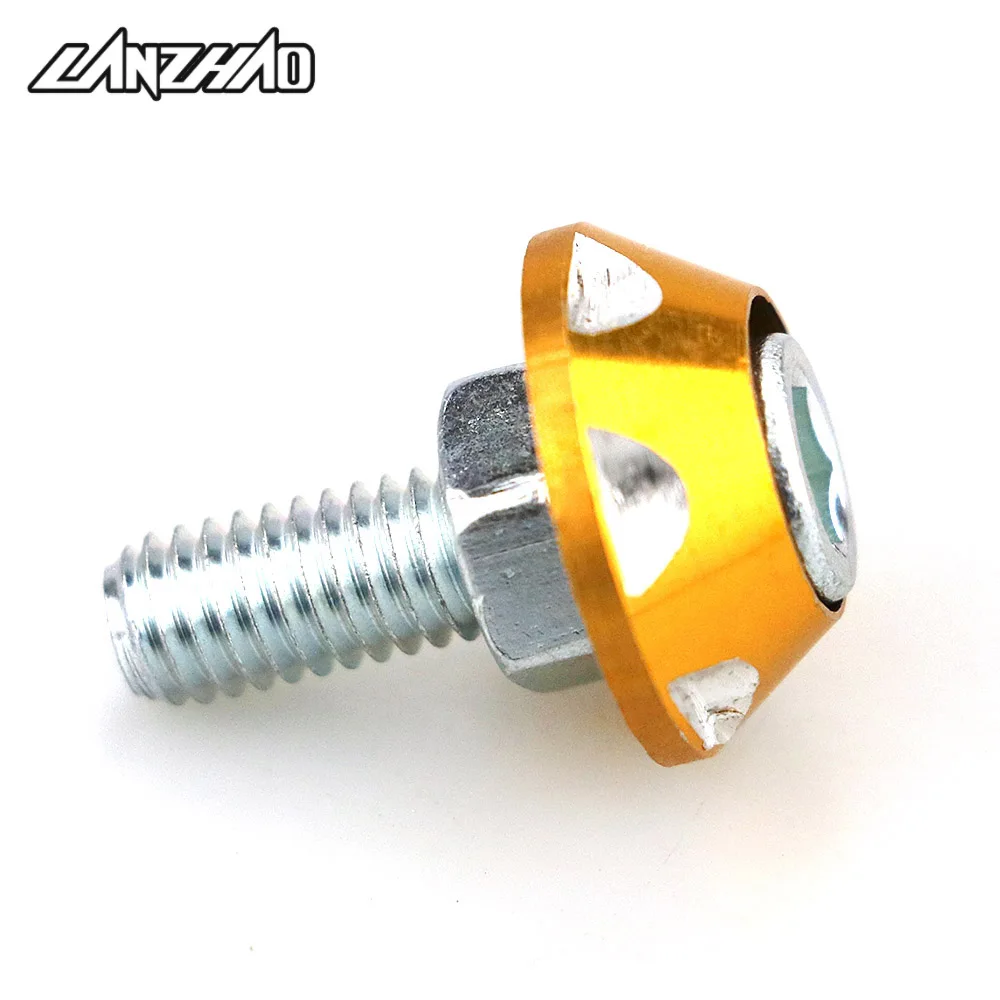 

Golden Aluminum Alloy M6 Motorcycle Screws License Plate Mount Holder Bolts Nuts Fastening Accessories for Honda Kawasaki Yamaha