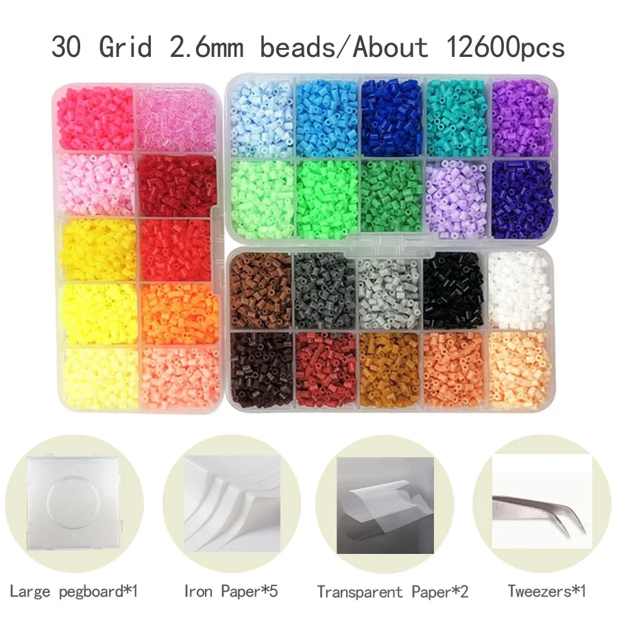 2.6mm Perler Hama beads Set 3D Puzzle Iron Beads Toy Kids Creative