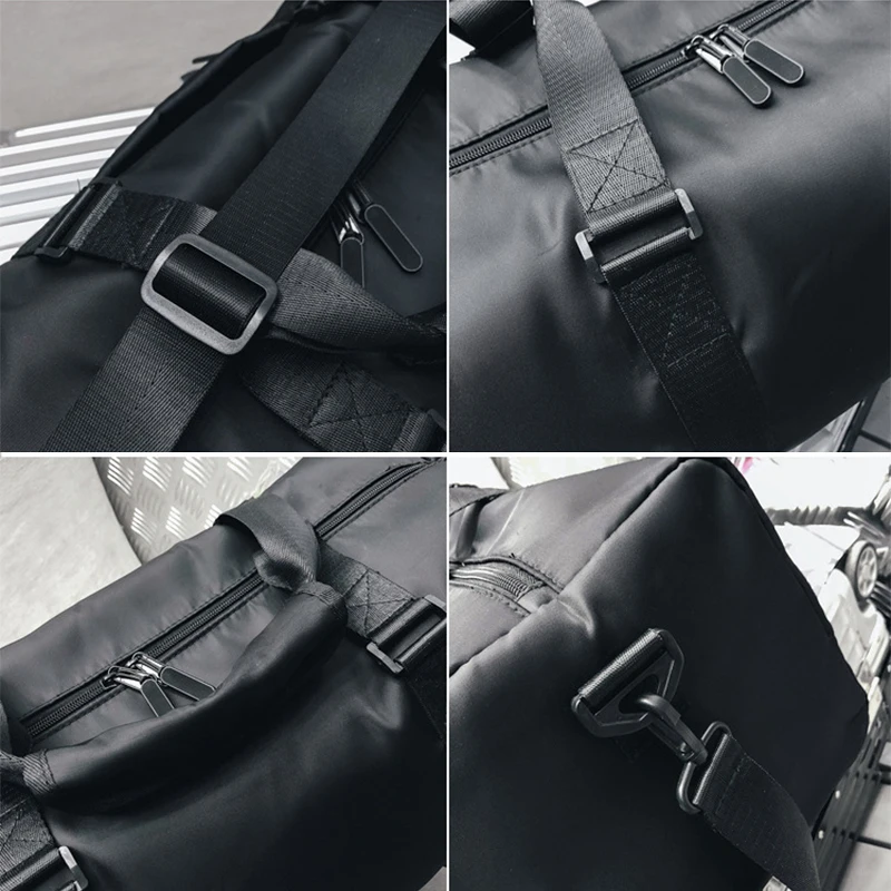 Outdoor Waterproof Nylon Sports Gym Bags Men Women Training Fitness Travel Handbag Yoga Mat Sport Bag with shoes Compartment