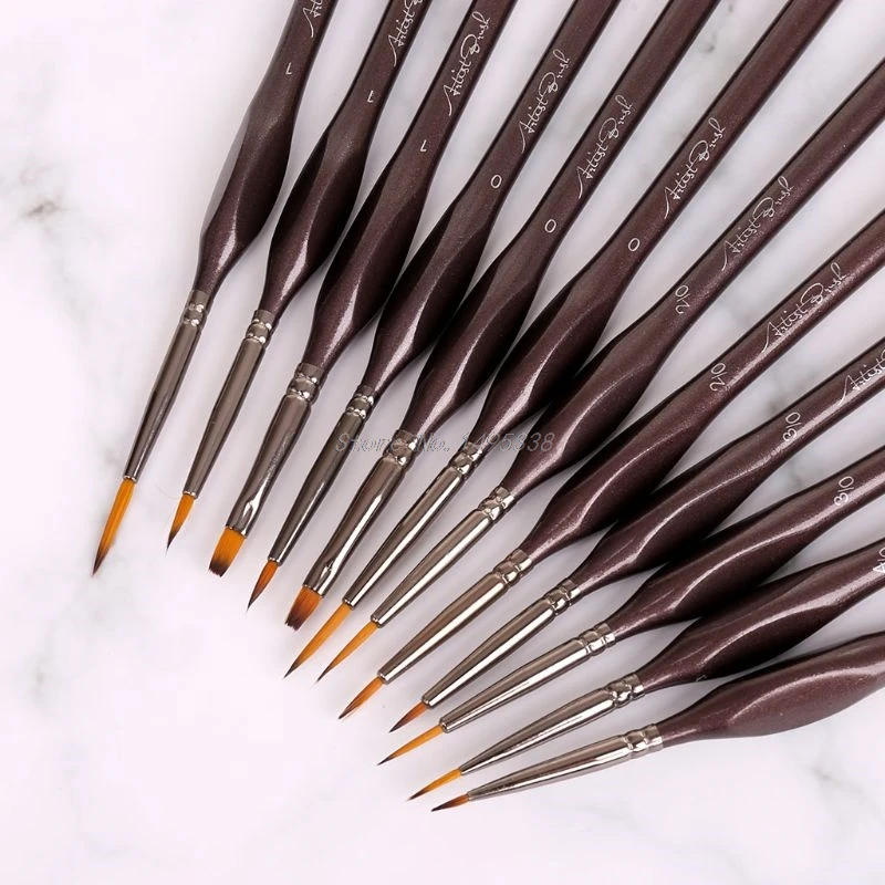 12 шт. кисти для рисования миниатюрные детали Fineliner Nail Art кисти для рисования нейлоновые кисти для краски для акриловых красок принадлежности