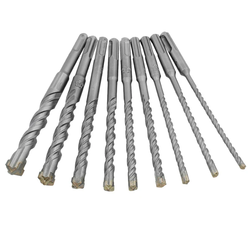

9Pcs/Set 160Mm Concrete Drill Bit Double Sds Plus Slot Masonry Hammer Head Tool High Speed White Steel Wrench for Electric Drill