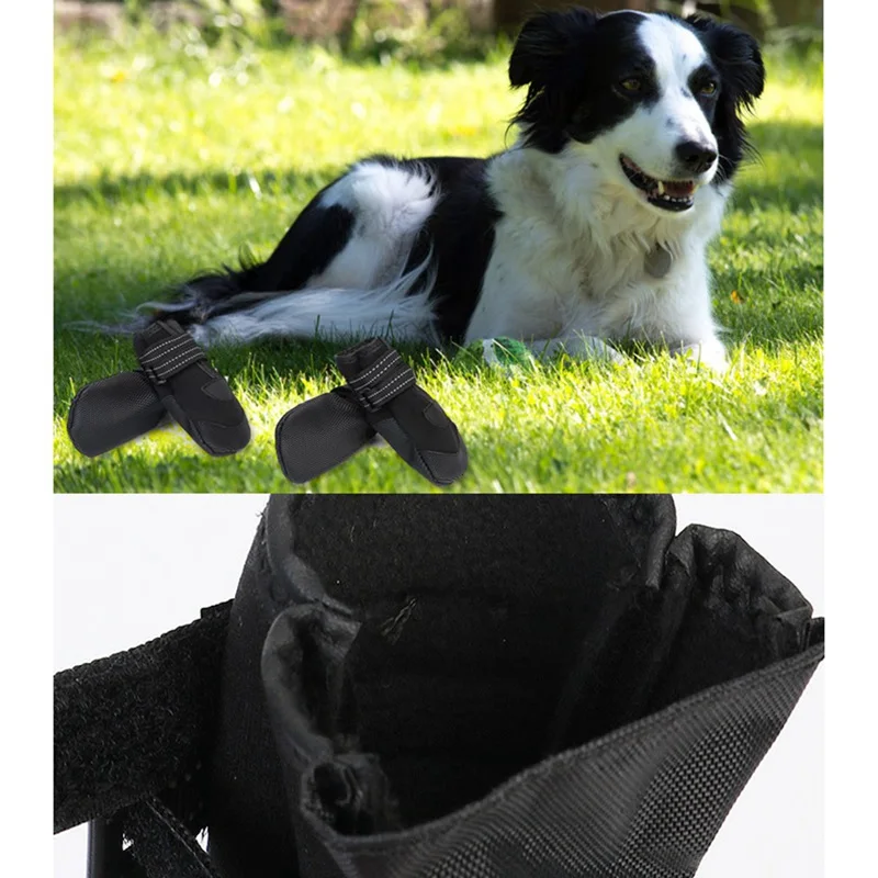 Светящиеся непромокаемые сапоги для домашних животных водонепроницаемая черная обувь для собак защитная обувь для лапа домашнего животного для больших собак, шелухи, золотистый ретривер