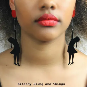 

Women Drop Dangle Earrings Weird Big Long Black Girl Cute Punk серьгиc сережки Earings Pendients Kolczyki ピアス Fashion Jewelry