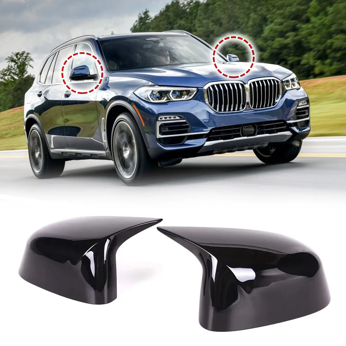 Сменные блестящие черные защитные колпачки для зеркала для BMW X3 G01 X4 G02 X5 G05 X6 G06+ M стильные Боковые Крышки заднего вида