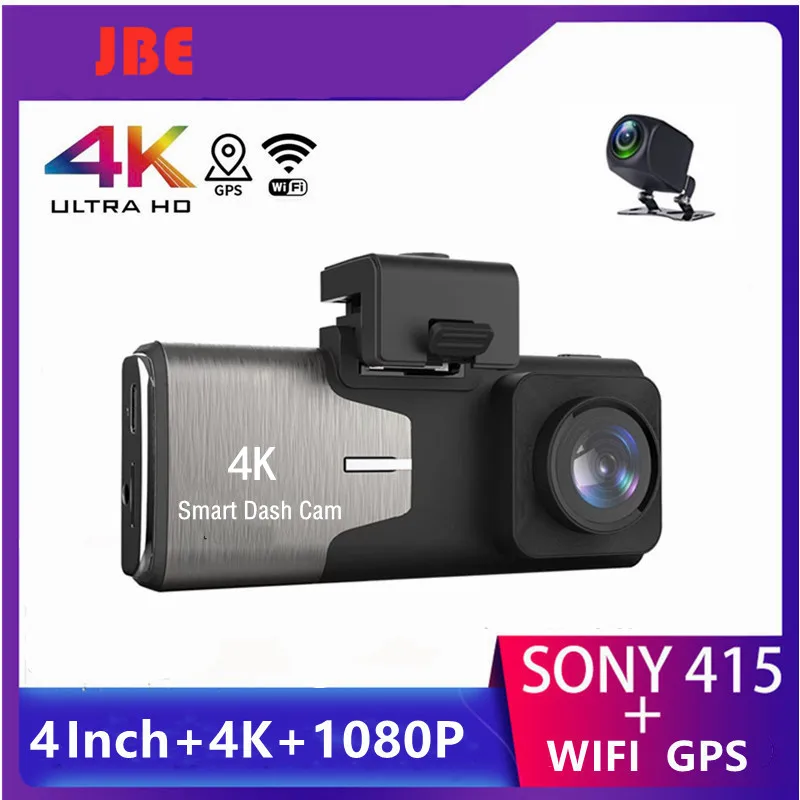 

4Inch 4K Dash Cam Dual Lens Ultra HD Real Car DVR Camera WIFI GPS Rear View Night Vision WDR Video Recorder 24H Parking