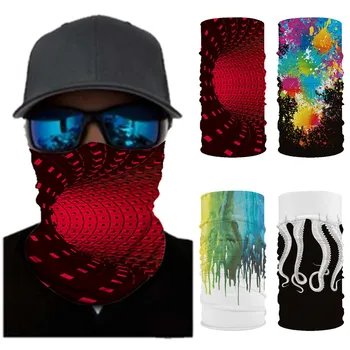 

Men And Women Protective Magic Turban Sunscreen Riding Windproof Bib Mask Multicolor Abstract Printed Multifunctionaloutdoormask
