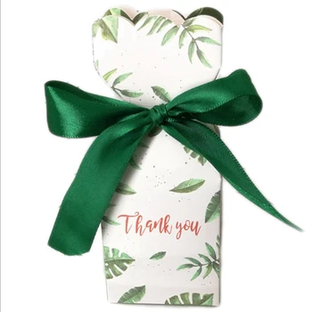 

50Pcs Green Paper Candy Chocolate Boxes Gift Bag Wedding Gift Box Baby Shower Favors Birthday Party Christmas Supplies Wedding D
