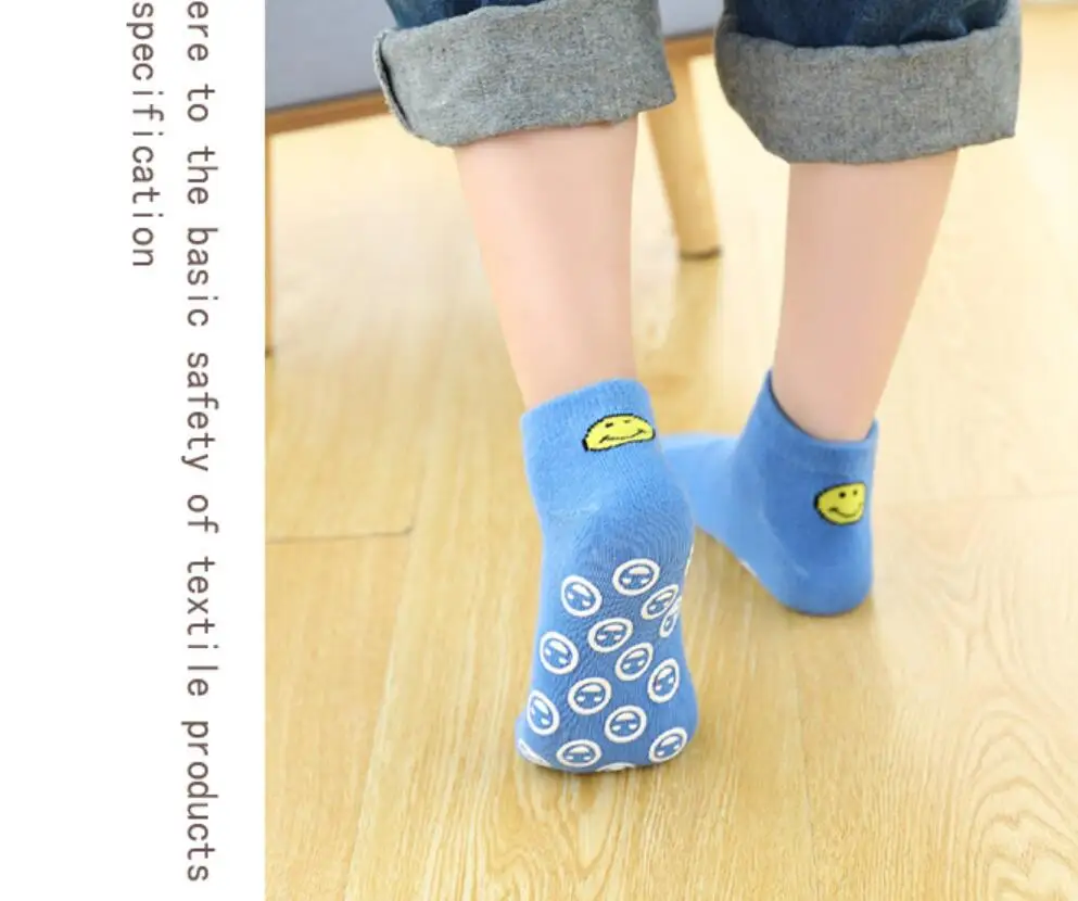 2pair/lots New Smile Floor Socks Children's Non-slip Cotton Socks