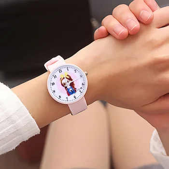 

2020 New Hot Princess Girl Pattern Children Watch Fashion Soft Silicone Strap Quartz Wristwatch Casual Girls Kids Watches Clock