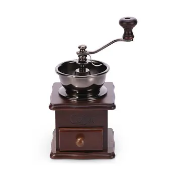 

Vintage Hand Coffee Grinders Solid Wooden Manual Coffee Grinders Ceramic Core Mills Grinding Coffee Beans Grinding Machine
