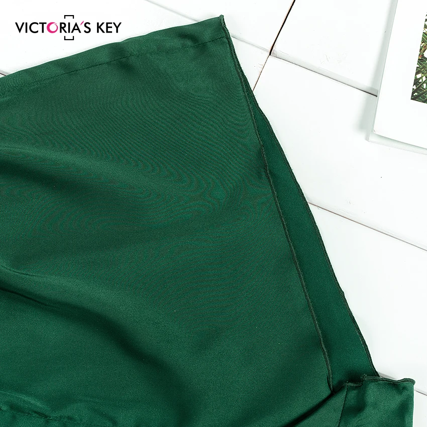 VICTORIA'S KEY, сексуальный зеленый топ с v-образным вырезом, атласные шорты, Осень-зима, Женская домашняя одежда, Элегантный женский пижамный комплект, пижама из шелка