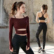 Одежда для йоги, спортивная одежда для женщин, спортивный костюм для спортзала, Женский комплект для йоги, одежда для фитнеса, одежда с длинным рукавом, бюстгальтер, леггинсы, 3/2 шт