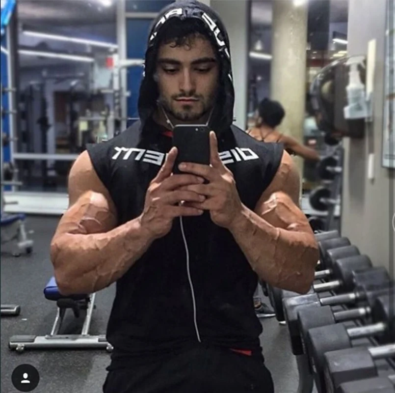 Muscleguys бренд одежда для тренажерного зала фитнеса мужская майка с капюшоном для бодибилдинга Tanktop майка для тренировки рубашка без рукавов