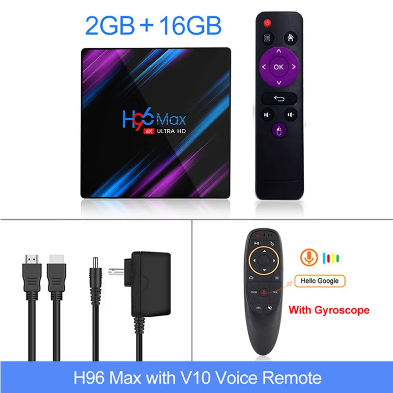 Android 9,0 tv Box H96 MAX Rockchip RK3318 4 Гб ОЗУ 32 Гб 64 Гб ПЗУ 4K Netflix Youtube потоковый Медиаплеер Smart tv Box телеприставка - Цвет: 2GB 16GB G10s