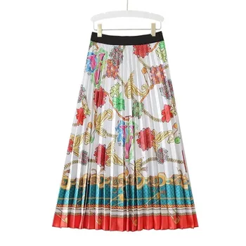 

Women Fashion Elegant Casual Skirt Elasticated Waist Pleated Skirt Women's A-Line Plus Size Slim Skirt