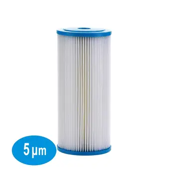 

5 Micron Big Blue Sediment Pleated Water Filter 4.5" Dia. x 10" Long Whole House, Washable And Reusable