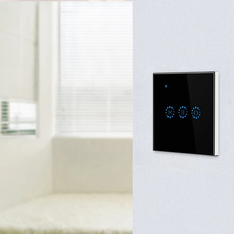 Smart Wifi Press Curtain Switch Mobile App Control Support Alexa Google Home For Electric Motorized Curtain Blind Roller Shutter