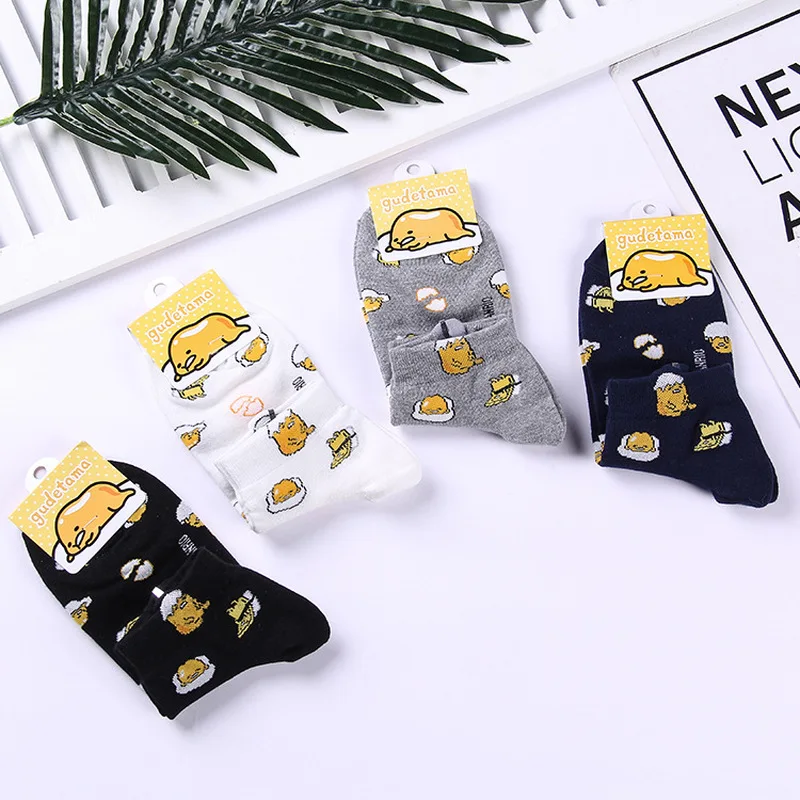 Женские носки Gudetama аниме ленивое яйцо мультфильм смешная Новинка белые