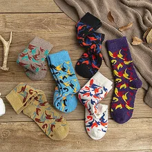 Женские забавные Женские носочки из хлопка в стиле Харадзюку, Осенние повседневные носки, индивидуальные носки с тотем в этническом стиле, носки без пятки с перьями, Calcetines Mujer