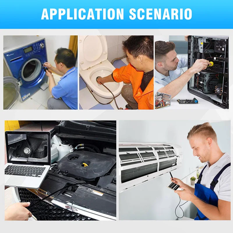 1080P USB Endoscope Inspection Camera 3 in 1 USB/Micro USB/Type-C Endoscope Camera Borescope with 8 LED for Samsung Huawei PC
