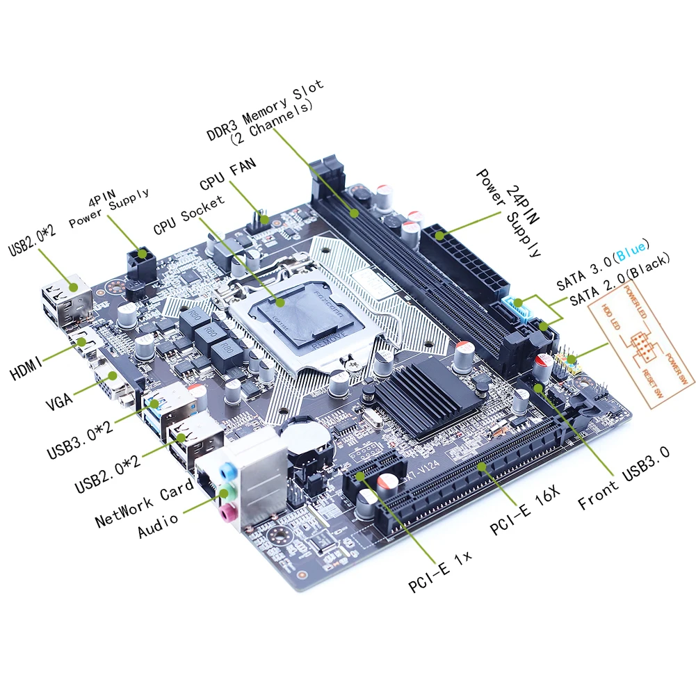 Материнская плата B75 LGA 1155 DDR3 память HDMI SATAIII USB3.0 для Intel LGA1155 Core i7 i5 i3 ЦП Xeon