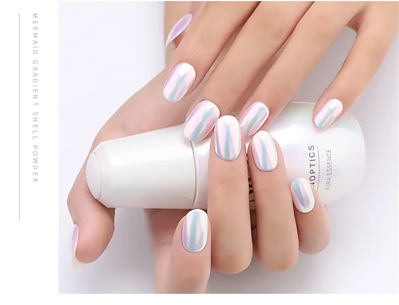 1pc Chrome Pearl Shell Powder Nail Art Glitter Pigment Unicorn Powder Long Lasting Manicure Nail Tips Decoration Gel Polish Dust