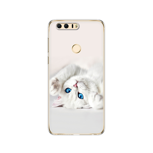 phone case for huawei honor 8 soft tpu silicon back cover 360 full protective printing clear coque