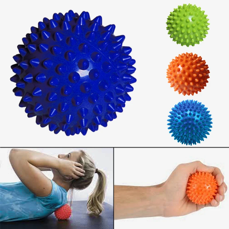 PVC Spiky Massage Ball for Trigger Point Sport Fitness ,Hand Foot Pain Stress Relief ,Fitness Physiotherapy Muscle Relax,2pcs