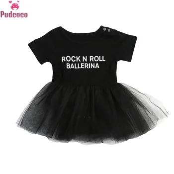 

Pudcoco Summer Black Dresses Letter Ball Gown Girls Dress Mesh Short Sleeve Clothing O Neck Princess Girl Costume 1-6Y Birthday