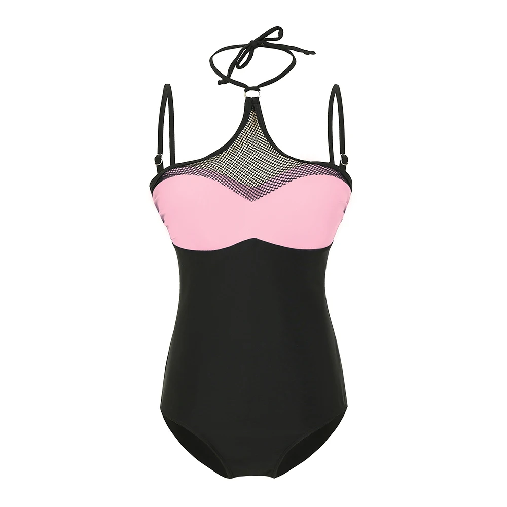 One Piece Swimsuit Women Plus Size Swimwear Push Up Bodysuit Sexy Padded Bathing Suit Female Beachwear Patchwork Swimming Suit