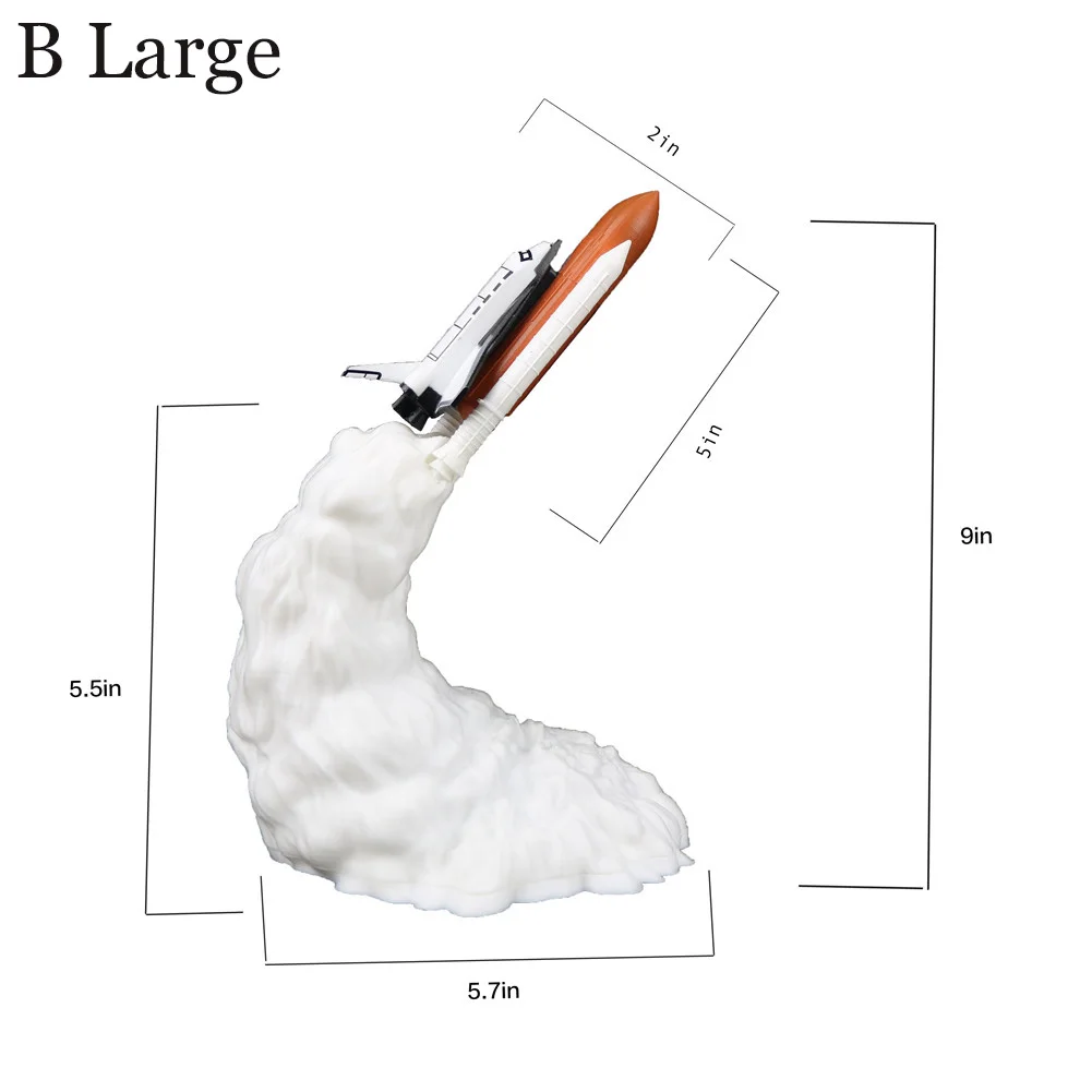 HiMISS 3D печать Космический Шаттл лампа перезаряжаемый ночной Светильник для любителей космоса луна лампа как украшение комнаты подарки для детей