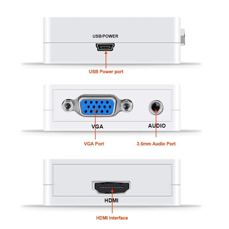  Originale Hd 1080P Mini Hdmi Al Convertitore Del Vga con Audio Hdmi a Vga Video Box Adattatore per 
