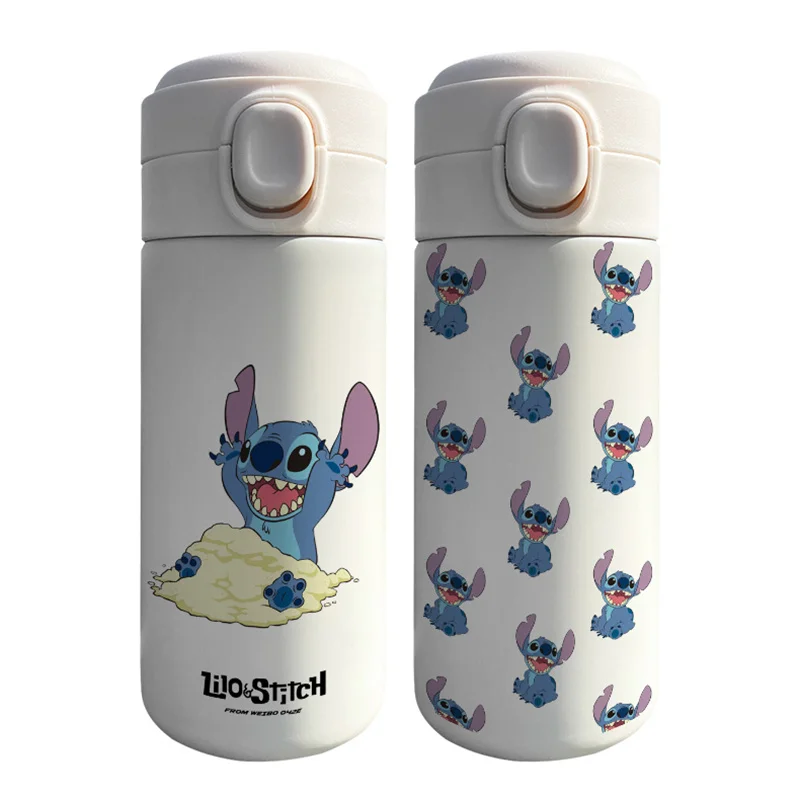 Disney-Bouteille Thermos Stitch Cartoon pour Enfants, Acier Inoxydable  Portable, Eau Standard 304, Tasse, 300ml, 450ml