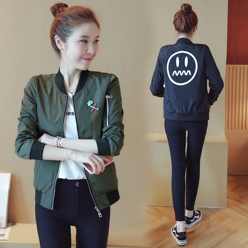 

Figure Rong Pilots Baseball Uniform Jacket Women's Spring And Autumn Reversible Jacket Versatile Coat M-4xl