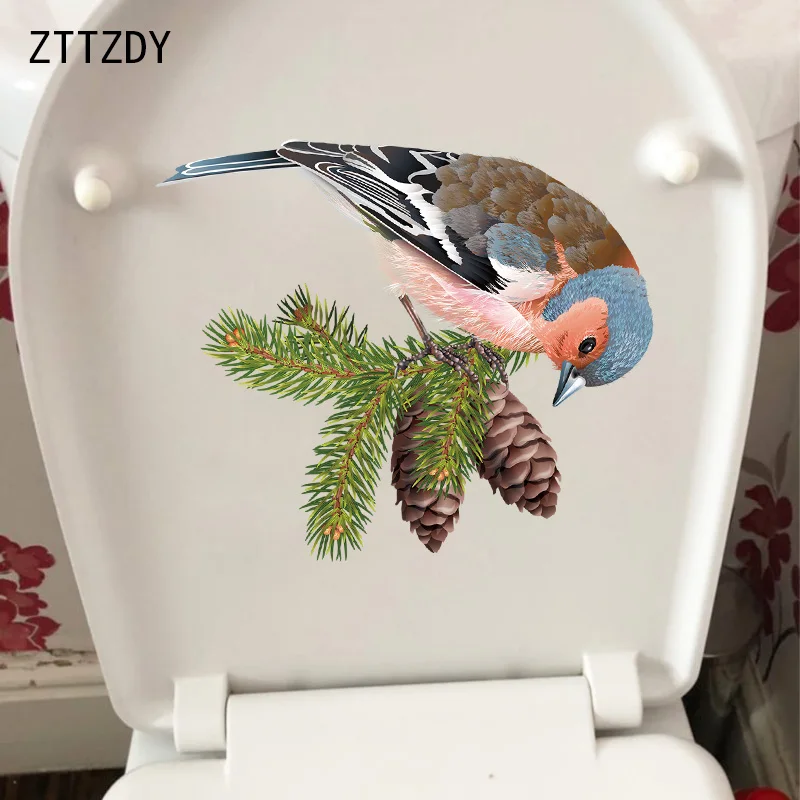 ZTTZDY 22 × 19 1 см Птица на сосне личность Туалет Декор для дома комнаты Наклейка стену