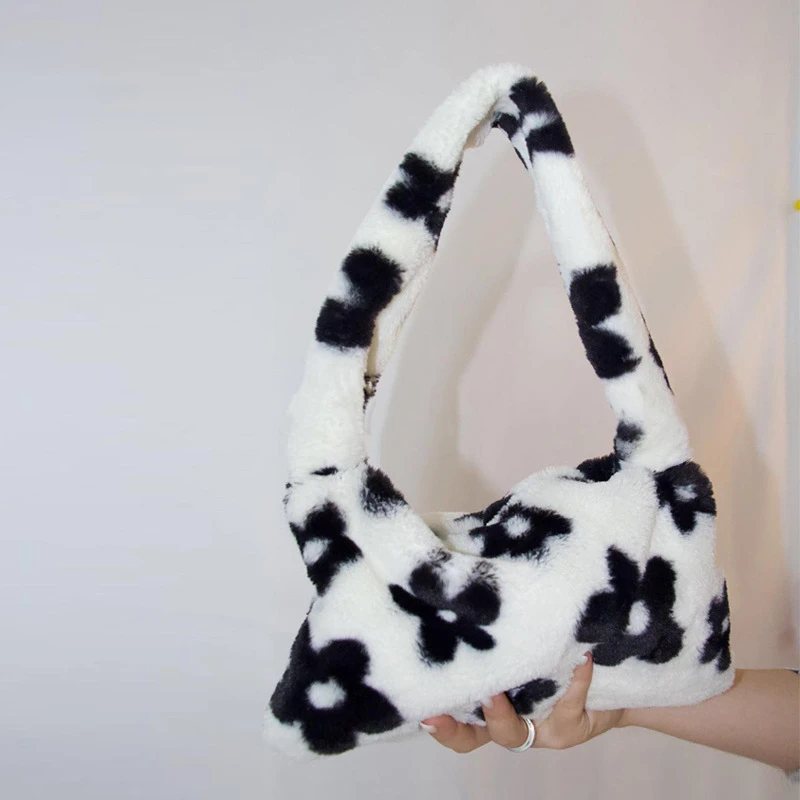 flower fur bag