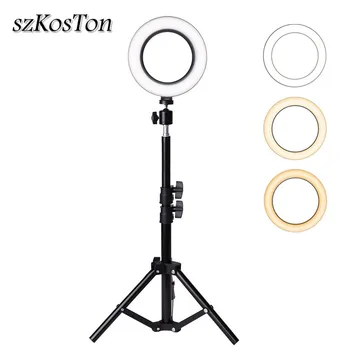 

Professional 6 inch LED Ring Light Photo Studio Camera Light Photography Kit Makeup Video Selfie Fill Lamp with Tripod Stand