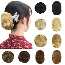 Красота, синтетические плетеные шиньоны, песчаные жесткие волосы, булочка, покрытие, зажим для наращивания, черный блонд, кудрявые пончики, шиньоны, аксессуары