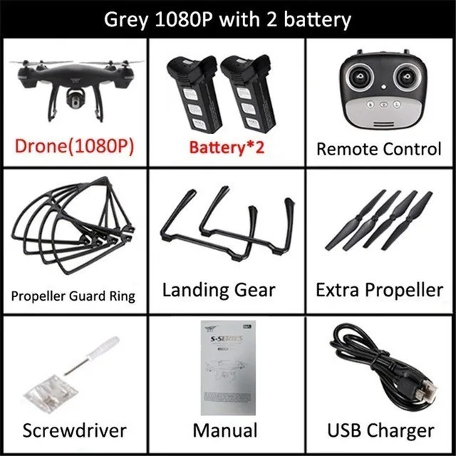 Black 1080P 2battery SJRC S70W двойной gps следить за мной wifi FPV RC Дрон вертолет 400 м расстояние 1080P HD камера gps положение Квадрокоптер VS X183 X21 - Цвет: Black 1080P 2battery
