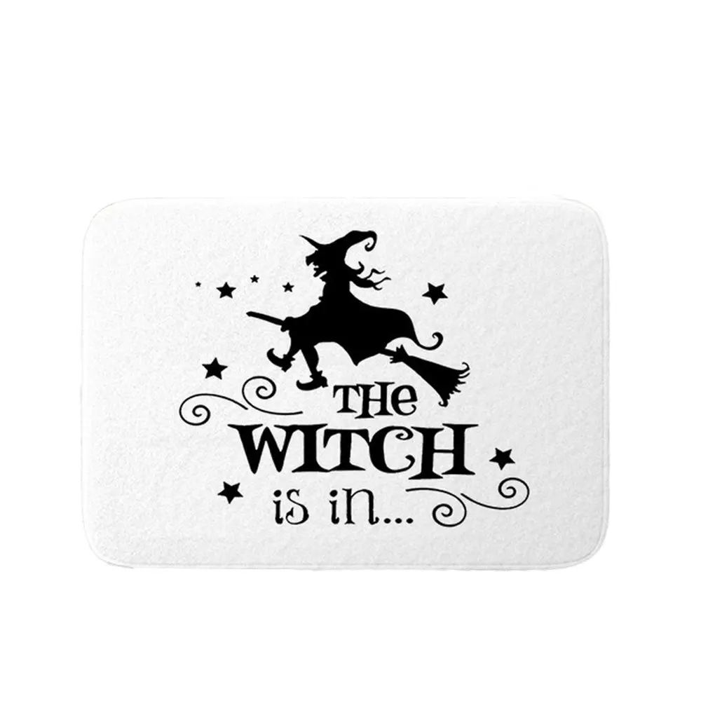

Bath Mat Witch Bedroom Kitchen Door Felt Carpet Party Decoration Pattern Rubber Mat Halloween Carpet