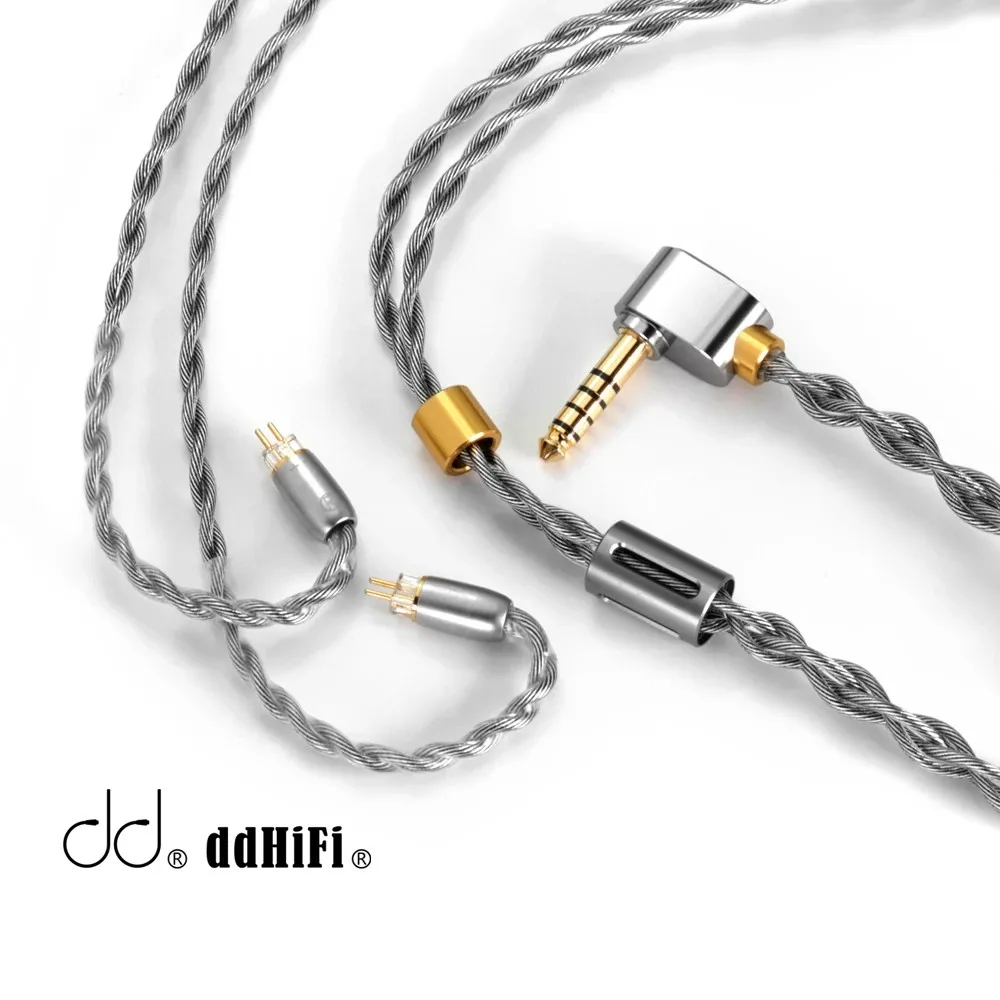 

Обновленный кабель DD ddHiFi BC130A (Air Nyx) серебристые наушники с защитным слоем, L 4,4 мм сбалансированный штекер и экранированный 2-контактный разъем
