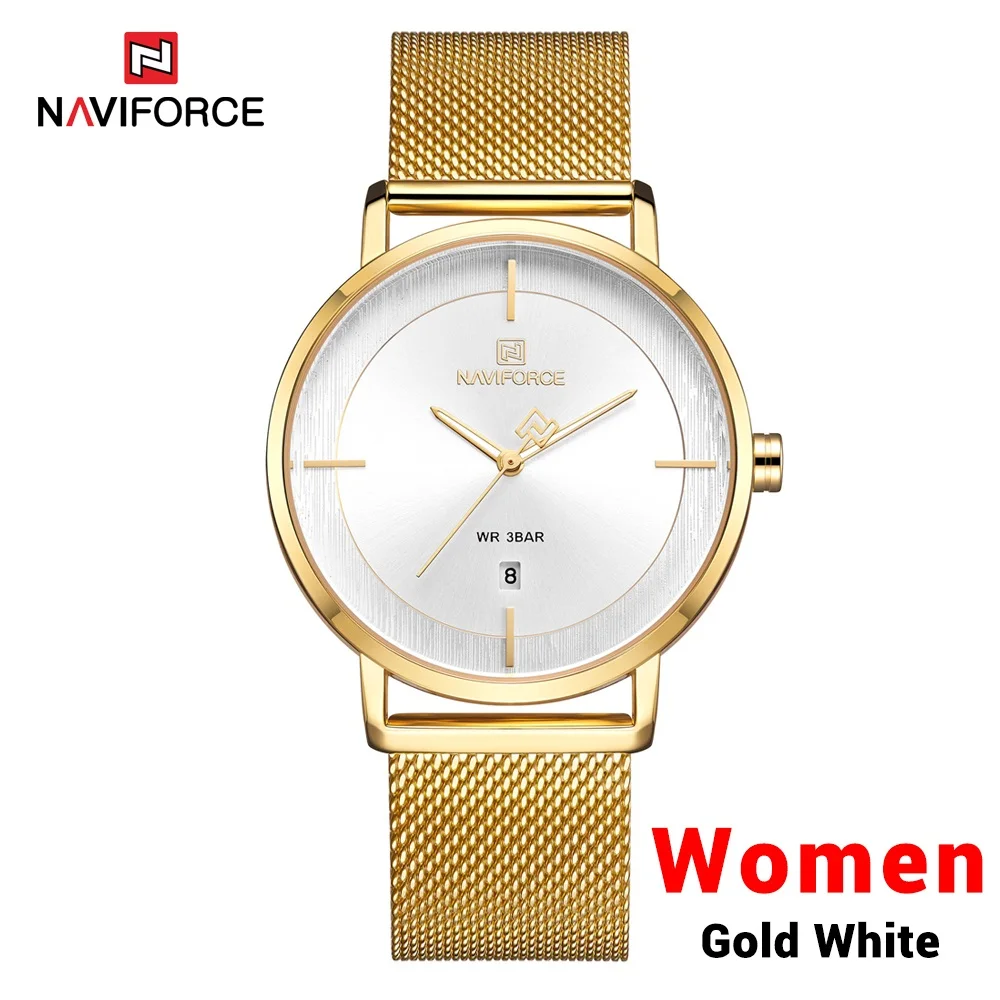 Women GW Новинка, NAVIFORCE часы для влюбленных, Лидирующий бренд, мужские деловые часы или женское платье, кварцевые часы, мужские водонепроницаемые часы, наручные часы - Цвет: Women GW
