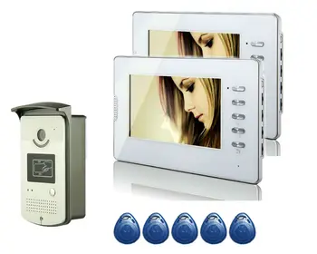 

Wired 7" Video Door Phone Doorbell Intercom System 1/2 Monitor RFID Camera support Electric Control Lock