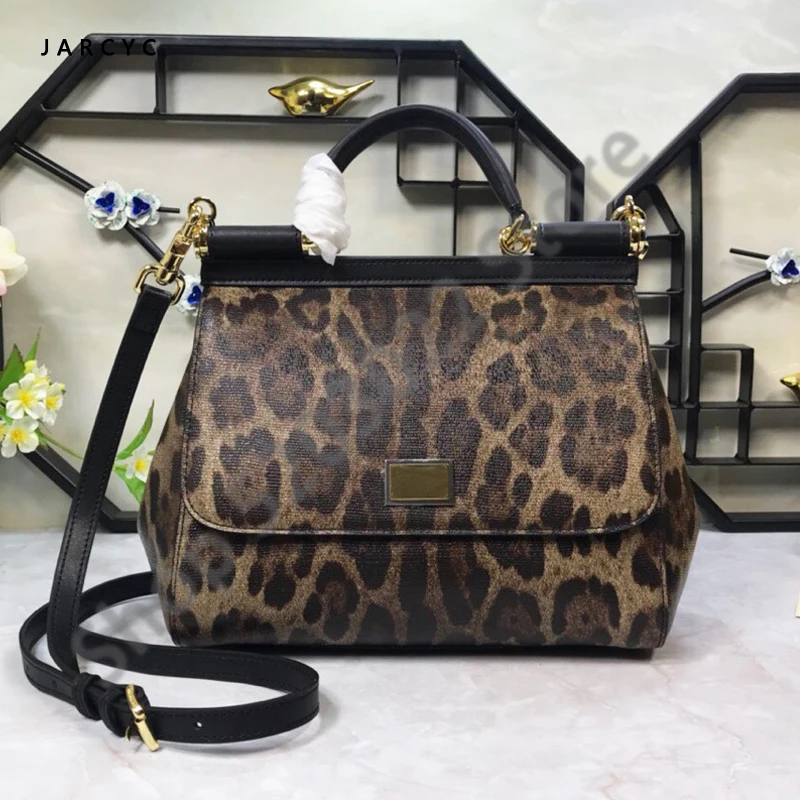 

Leopard Pattern Printed Women Bag\ Handbag Genuine Leather Female Big Tote Shoulder Bags Ladies' Shell Crossbody Bags for women