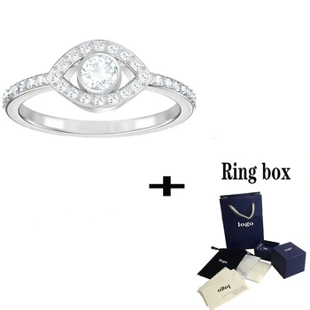 

SWA High Quality New LUCKILY EVIL EYE Ring Fashion Chic Ladies Jewelry for Girlfriend Wedding Ring Gift Unique Retro