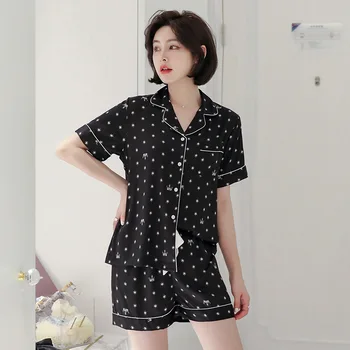 

Print Casual Intimate Lingerie Sleepwear Satin Pyjamas Women 2PCS Pajamas Set Nightwear Soft Bathrobe Kimono Gown Pijamas