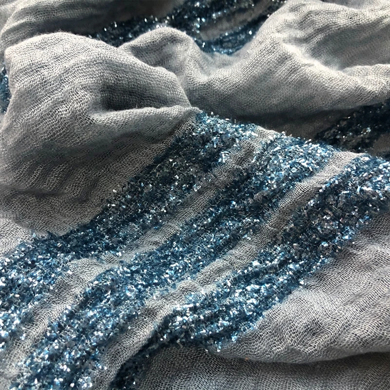 

10 шт., летние мусульманские шарфы с серебряной полосой