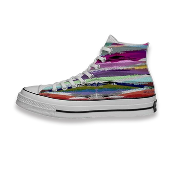 

Customized Pattern Shoes Men High Quality Sneakers Popular Cool Casual Canvas Shoes High-top Flats Driving Male