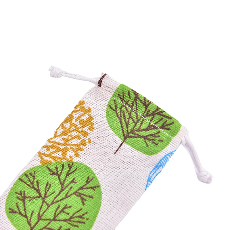 Cutlery Case Drawstring Bag Portable Tableware Storage Bag Cotton Linen Travel Spoon bag